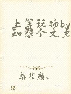 上等玩物by长知怨全文免费阅读笔趣阁封面