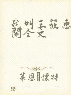 我叫王筱惠笔趣阁全文