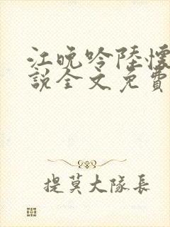 江晚吟陆怀璟小说全文免费阅读