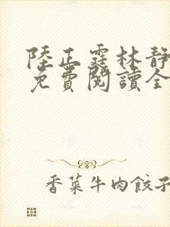 陆正霆林静小说免费阅读全文无弹窗封面