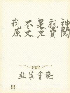 我不是戏神小说原文免费阅读