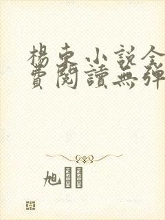 杨东小说全文免费阅读无弹窗