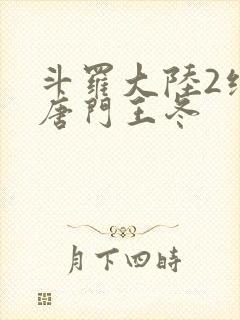 斗罗大陆2绝世唐门王冬