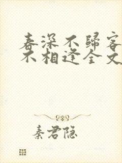 春深不归客清梦不相逢全文阅读