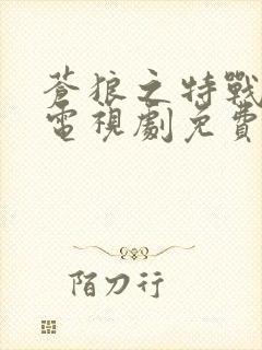 苍狼之特战突击电视剧免费观看