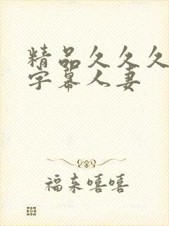 精品久久久中文字幕人妻