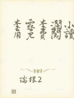 李霖李澜小说主角免费阅读正版封面