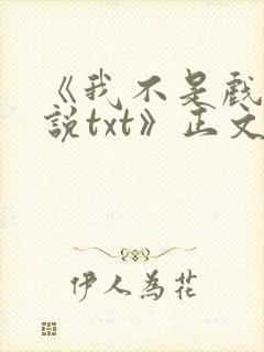 《我不是戏神小说txt》正文