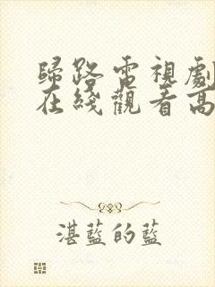 归路电视剧全集在线观看高清