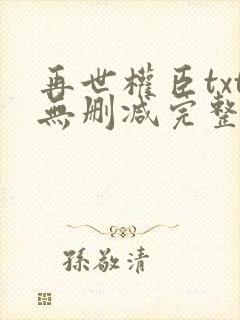 再世权臣txt无删减完整版封面