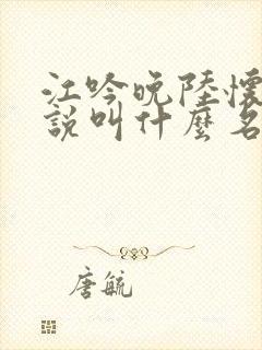 江吟晚陆怀璟小说叫什么名字