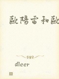 欧阳雷和欧阳凝封面