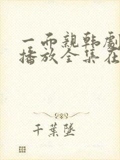 一面亲韩剧免费播放全集在线观看封面