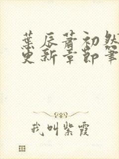 叶辰萧初然最新更新章节笔趣阁