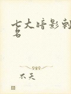 七大暗影刺客排名