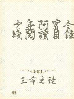 少年阿宾全文在线阅读目录