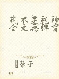 我不是戏神阅读全文无弹窗封面