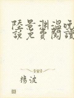 陆景渊温晚宁小说免费阅读最新章节封面