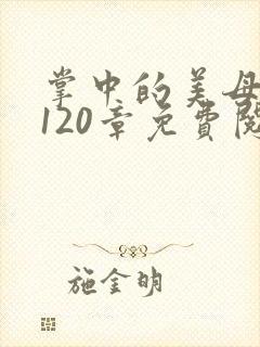 掌中的美母版主120章免费阅读封面