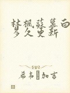 林枫苏慕白小说多久更新封面