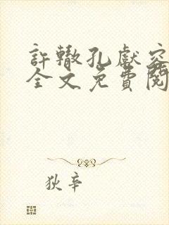 许辙孔献容小说全文免费阅读笔趣阁