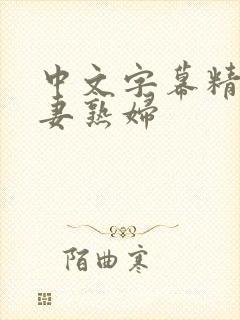 中文字幕精品人妻熟妇封面