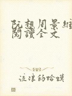 阮想周景维免费阅读全文