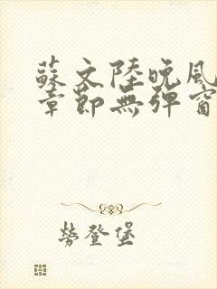 苏文陆晚风最新章节无弹窗笔趣阁