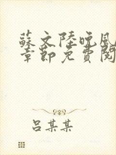 苏文陆晚风最新章节免费阅读笔趣阁