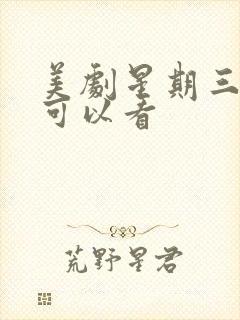 美剧星期三哪里可以看封面