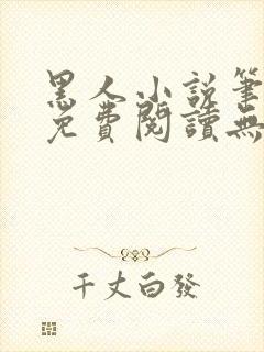 黑人小说笔趣阁免费阅读无弹窗