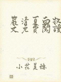 严清夏白牧哲全文免费阅读最新章节