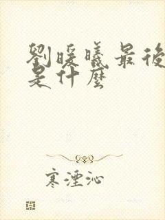 刘暖曦最后结局是什么