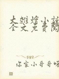 大杂烩小说在线全文免费阅读笔趣阁