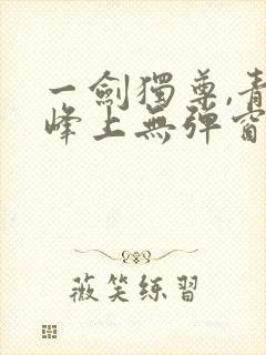 一剑独尊,青鸾峰上无弹窗