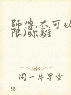 师傅,不可以(限)弥骓封面