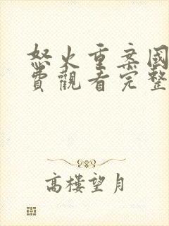 怒火重案国语免费观看完整版