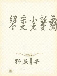 绍宋小说无弹窗全文免费阅读封面