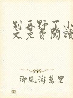 别再野了小说全文免费阅读无弹窗