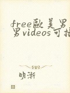 free欧美男男videos可播放