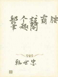 那个校霸腰好软笔趣阁封面