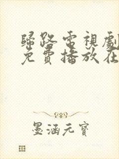 归路电视剧全集免费播放在线观看封面