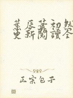 叶辰萧初然最快更新阅读全集封面