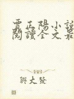 贾正阳小说免费阅读全文最新章节封面