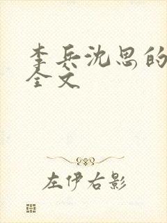 李兵沈思的阅读全文