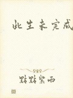 此生未完成封面