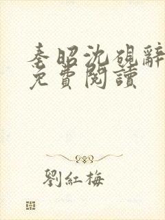 秦昭沈砚辞小说免费阅读