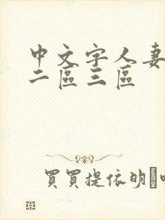 中文字人妻一区二区三区