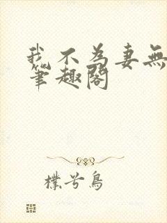 我不为妻无弹窗笔趣阁