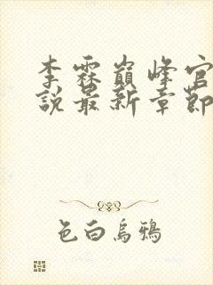 李霖巅峰官场小说最新章节更新封面